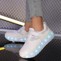 2026 Boys Girls Roller Shoes LED Light Up USB Charging Children Roller Skate Glowing Skateboarding Shoes Sports Kids Sneakers Ne
