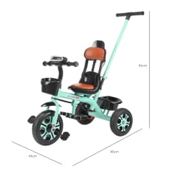 Trike for Children Aged 18 Months to 5 Years, Trike with Push Handle, Toddler Trike with Basket, Children’s Ride-on Trike, Ideal Gift for Boys and Girls, Red/Green/Pink