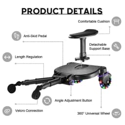 Children Stroller Pedal Adapter Stroller Accessorie Second Child Auxiliary Trailer Twins Scooter Standing Plate with Seat