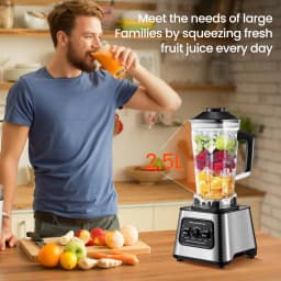 6000W Powerful Blender Mixer Juicer Smoothie Maker Table Blenders 2.5L Container Food Processor Blender Mixer for Ice Nut Fruit