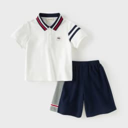 Dave Bella Boys Summer Suit Children Short-Sleeved Polo T-shirt Shorts Two-Piece Set Casual Tops Pants Clothing Set DK2261226