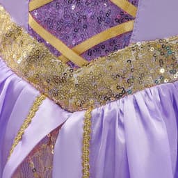 Muababy Rapunzel Princess Cosplay Dress Set Tangled Halloween Birthday Christmas Party Outfit for Girls Kids 2-10Y Vestido