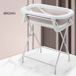 Newborn Bath Tub with Stand Set: Back-Friendly Bathing and Changing Table, Foldable, with Drain and Non-Slip Base for Baby