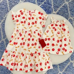 Pre-sale 2026 BP Spring Summer Baby Girls Cute Red Cherry Series T-shirts & Skirts Dress for Girls Kids Knitted Cherry Cardigan