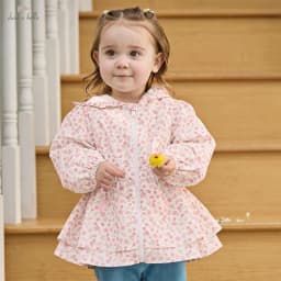 Dave Bella Children Sweet Jacket Girls Clothes Autumn Spring Kids Floral Print Coat Long Sleeve Hoodie Cute Outerwear DB1260648