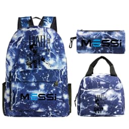 3Pcs/set Football Star Trend Backpack For Girl Boy Student Teenager Children Rucksack Kids Birthday Gift Women Casual School Bag