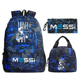 3Pcs/set Football Star Trend Backpack For Girl Boy Student Teenager Children Rucksack Kids Birthday Gift Women Casual School Bag