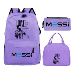 3Pcs/set Football Star Trend Backpack For Girl Boy Student Teenager Children Rucksack Kids Birthday Gift Women Casual School Bag