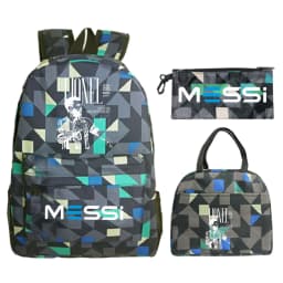 3Pcs/set Football Star Trend Backpack For Girl Boy Student Teenager Children Rucksack Kids Birthday Gift Women Casual School Bag