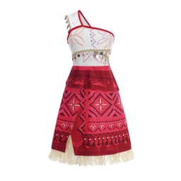 Summer Moana Dress for Kids Girls Princess Vaiana Cosplay Carnival Children Birthday Party Headwear Necklace Pet Pig Chicken Set