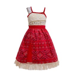 Summer Moana Dress for Kids Girls Princess Vaiana Cosplay Carnival Children Birthday Party Headwear Necklace Pet Pig Chicken Set