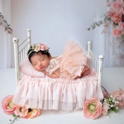 Newborn Photography Props Girl Lace Romper Ruffle Sleeve Infant Photoshoot Outfits Backless Baby Jumpsuit Studio Posing Costume
