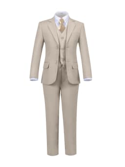 Boys Suit 5 Piece Jacket Vest Pants Shirt Tie Random Wedding Birthday Party Gift Performance Uniform School Uniforms Size 4-16Y