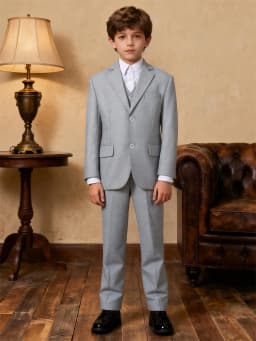 Boys Suit 5 Piece Jacket Vest Pants Shirt Tie Random Wedding Birthday Party Gift Performance Uniform School Uniforms Size 4-16Y