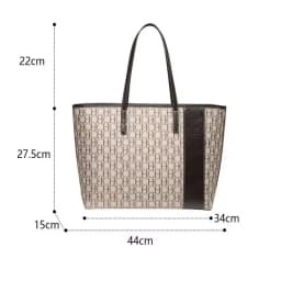CH Tote Bag Monogram Print Large Capacity Shoulder Bag Brown Genuine Leather Trim Top Handle Handbag For Women Work Travel