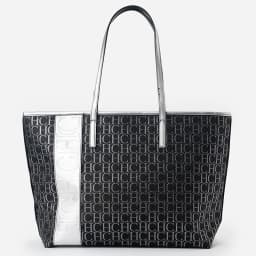 CH Tote Bag Monogram Print Large Capacity Shoulder Bag Brown Genuine Leather Trim Top Handle Handbag For Women Work Travel