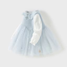 Dave Bella Mesh Floral Princess Dress Girls Baby Children Spring Autumn Sweet Charm Dress Party Wedding Clothes DB1261040