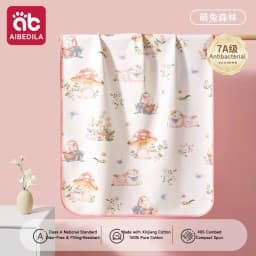 AIBEDILA Dry Baby Toddler Kids Women 100% Cotton Waterproof Washable Airy Large Size Menstrual Overnight Diaper Pad 150x100cm