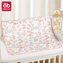 AIBEDILA Dry Baby Toddler Kids Women 100% Cotton Waterproof Washable Airy Large Size Menstrual Overnight Diaper Pad 150x100cm
