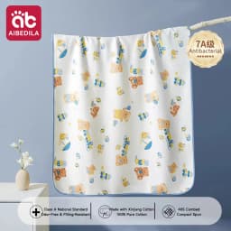 AIBEDILA Dry Baby Toddler Kids Women 100% Cotton Waterproof Washable Airy Large Size Menstrual Overnight Diaper Pad 150x100cm