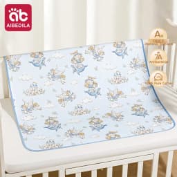 AIBEDILA Dry Baby Toddler Kids Women 100% Cotton Waterproof Washable Airy Large Size Menstrual Overnight Diaper Pad 150x100cm