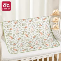 AIBEDILA Dry Baby Toddler Kids Women 100% Cotton Waterproof Washable Airy Large Size Menstrual Overnight Diaper Pad 150x100cm