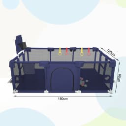 Large Playpen Baby XL 180x120cm, Playpen Baby Children's Playpen With Breathable Net, 50 Play Balls And 4 Pull Rings