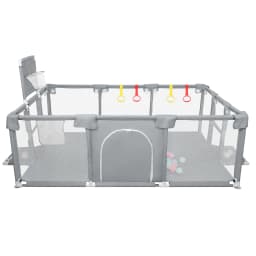 Large Playpen Baby XL 180x120cm, Playpen Baby Children's Playpen With Breathable Net, 50 Play Balls And 4 Pull Rings