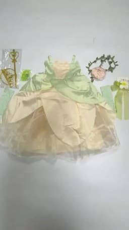 Girls Tiana Costume Green Fairy Tale Princess Dress 2-10 Yrs Kids Luxury Fluffy Gown Children Birthday Party Elegant Tulle Frock