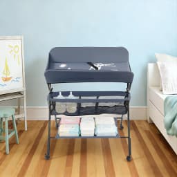 Foldable Diaper Changing Station Height Adjustable Baby Changing Table with Side Storage & Drying Rack for Home, Nursery & Travel