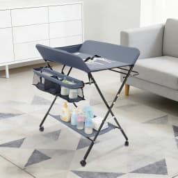 Foldable Diaper Changing Station Height Adjustable Baby Changing Table with Side Storage & Drying Rack for Home, Nursery & Travel
