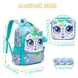 Boys & Girls Backpack Set with Lunch Box, School Travel Bookbag for Preschool & Elementary Kids Ages 8-10