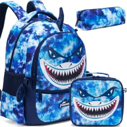 Boys & Girls Backpack Set with Lunch Box, School Travel Bookbag for Preschool & Elementary Kids Ages 8-10