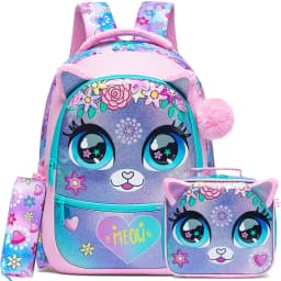 Boys & Girls Backpack Set with Lunch Box, School Travel Bookbag for Preschool & Elementary Kids Ages 8-10