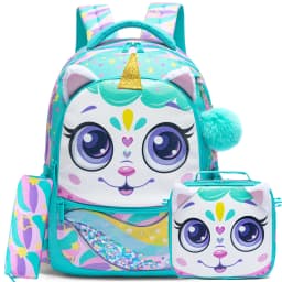 Boys & Girls Backpack Set with Lunch Box, School Travel Bookbag for Preschool & Elementary Kids Ages 8-10