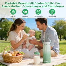 HiMISS Portable Breast Milk Cooler Bottle, Travel Breastmilk Chiller, Reusable Cooling Container Keeps Milk Fresh for Breastfeeding Storage