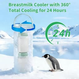 HiMISS Portable Breast Milk Cooler Bottle, Travel Breastmilk Chiller, Reusable Cooling Container Keeps Milk Fresh for Breastfeeding Storage