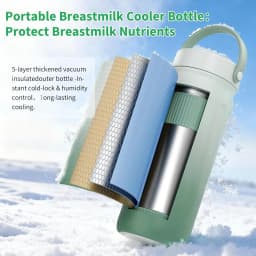 HiMISS Portable Breast Milk Cooler Bottle, Travel Breastmilk Chiller, Reusable Cooling Container Keeps Milk Fresh for Breastfeeding Storage