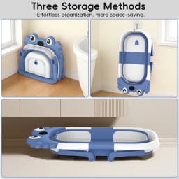 Foldable Baby Bathtub with Temperature Monitor Crab Shape Collapsible Newborn Bath Tub with Floating Cushion for Household Shower Baby Bath Accessories