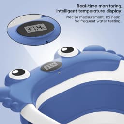 Foldable Baby Bathtub with Temperature Monitor Crab Shape Collapsible Newborn Bath Tub with Floating Cushion for Household Shower Baby Bath Accessories