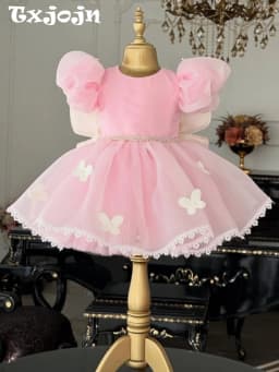 New Arrival Flower Girls Dresses For Wedding Delicate Luxury 3D Butterfly Kids Princess Gown Dancing Wear Birthday Party Gowns