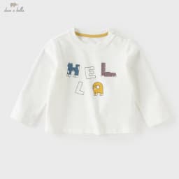 Dave Bella Children T-shirt Cute Letter Print Top Pullover Boys Autumn Sports Casual Bottom Spring Long Sleeve Fashion DB3263377