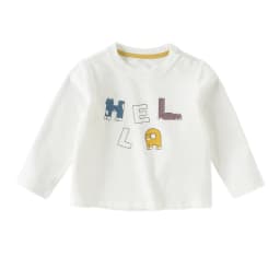 Dave Bella Children T-shirt Cute Letter Print Top Pullover Boys Autumn Sports Casual Bottom Spring Long Sleeve Fashion DB3263377