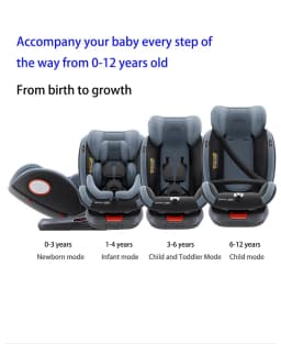 R129 I-Size Child Safety Seat 40-150cm with ISOFIX and 360° Rotation Rearward & Forward Facing Baby Car Seat 5-Point Harness Top Tether Alarm Side Impact Protection 10-Position Headrest 4 Recline Positions