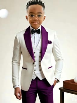 Chic Boys Slim Fit Suits 3 Pieces Formal Party Wear Handsome Smart Kids Suit Set Wedding Ring Bearer Outfit Birthday Tuxedo