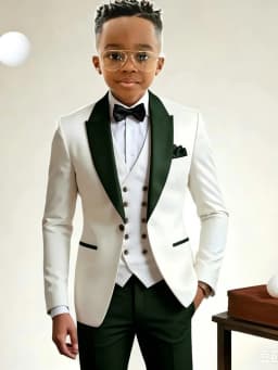 Chic Boys Slim Fit Suits 3 Pieces Formal Party Wear Handsome Smart Kids Suit Set Wedding Ring Bearer Outfit Birthday Tuxedo
