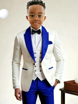 Chic Boys Slim Fit Suits 3 Pieces Formal Party Wear Handsome Smart Kids Suit Set Wedding Ring Bearer Outfit Birthday Tuxedo