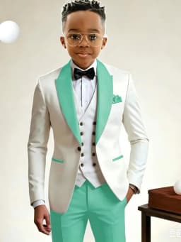 Chic Boys Slim Fit Suits 3 Pieces Formal Party Wear Handsome Smart Kids Suit Set Wedding Ring Bearer Outfit Birthday Tuxedo