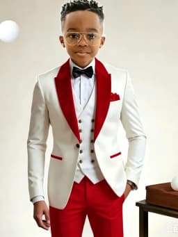 Chic Boys Slim Fit Suits 3 Pieces Formal Party Wear Handsome Smart Kids Suit Set Wedding Ring Bearer Outfit Birthday Tuxedo