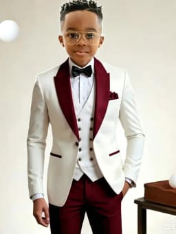 Chic Boys Slim Fit Suits 3 Pieces Formal Party Wear Handsome Smart Kids Suit Set Wedding Ring Bearer Outfit Birthday Tuxedo